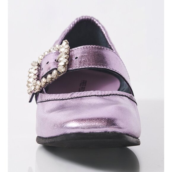 Free People Ursa Gemini Stormy Metallic Lavender Flats with Crystal Buckle 8.5 - Picture 8 of 13